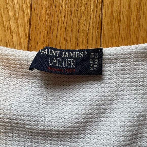 Saint James, Classic Knit Top, Blue & White, 100% cotton, size 6 - Picture 5 of 13